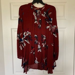Free people burgundy floral tunic